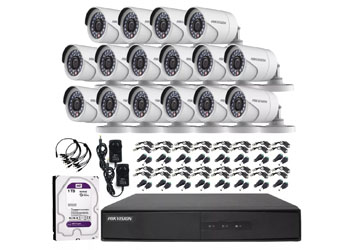 Kit Seguridad Hikvision Dvr 16ch + 16 Camaras 2mp +disco 1 tb