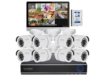 Combo 8 camaras 4mpx + dvr + disco duro 1 tb + Monitor 14 pulgadas.