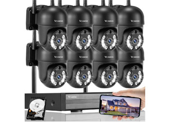 Sistema de seguridad inalámbrica para exteriores de 3MP CCTV con 8 cámaras PTZ